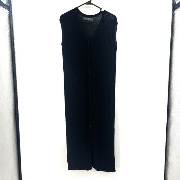 Primark Black Sleeveless Knit Button Front Sweater Women's Medium - Picture 1 of 6